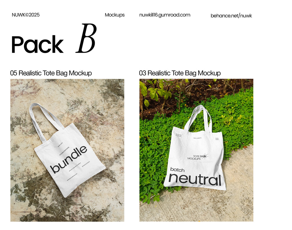 6 Realistic Tote Bag Mockups 2025 - (1 FREE)
