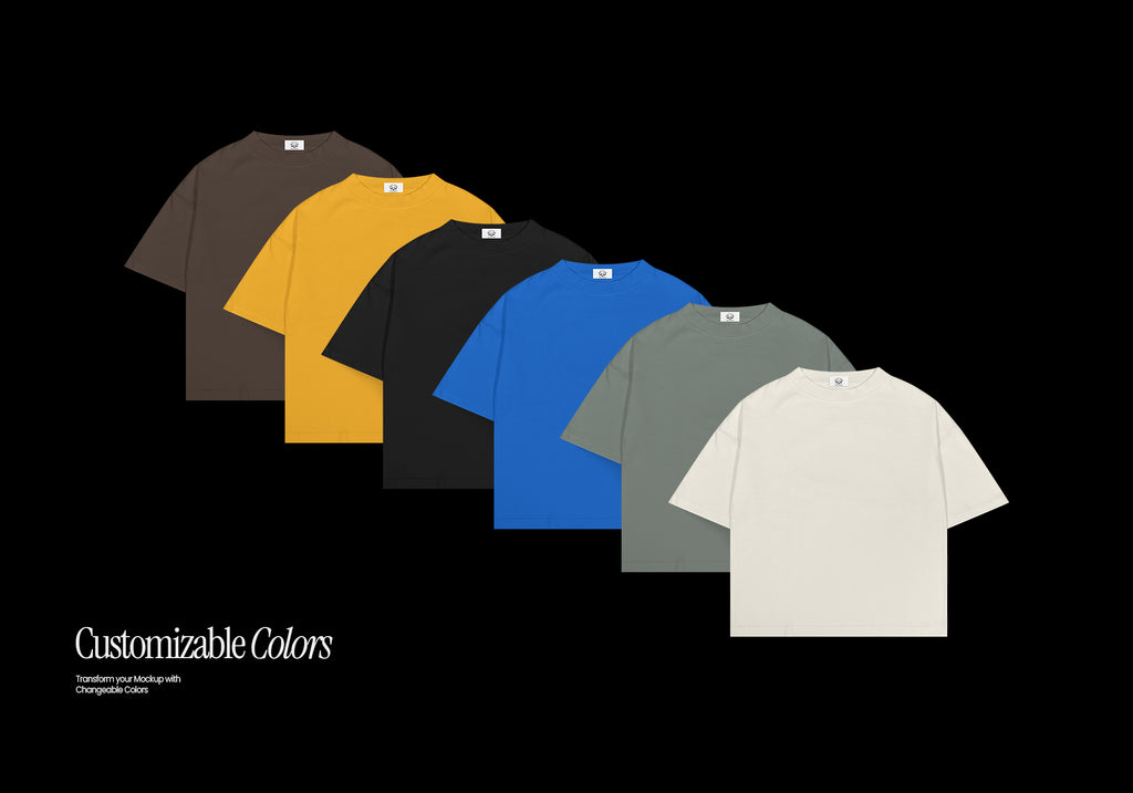 6 Boxy Fit T-Shirt Mockups [1 Free]