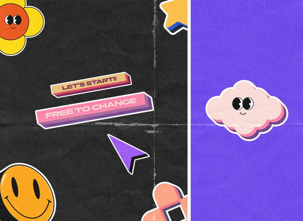 100 RETRO STICKERS PACK (FREE)