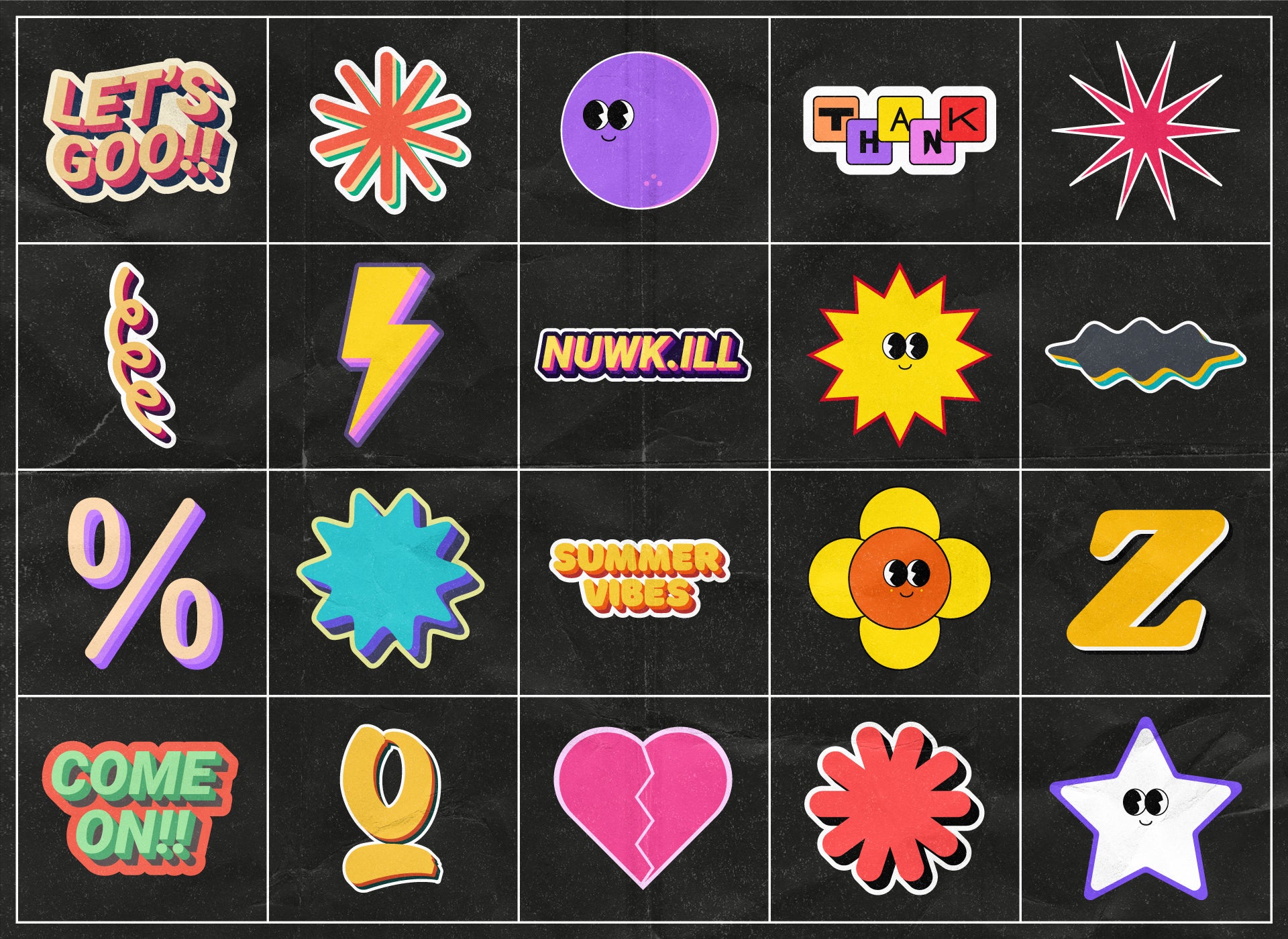100 RETRO STICKERS PACK (FREE)