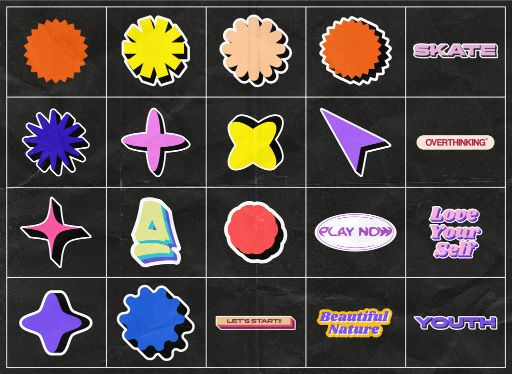 100 RETRO STICKERS PACK (FREE)