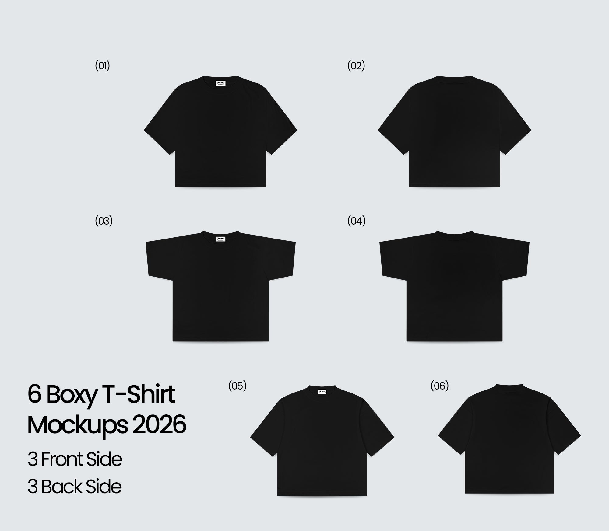 6 Boxy T-Shirt Mockups 2026 (1 FREE)