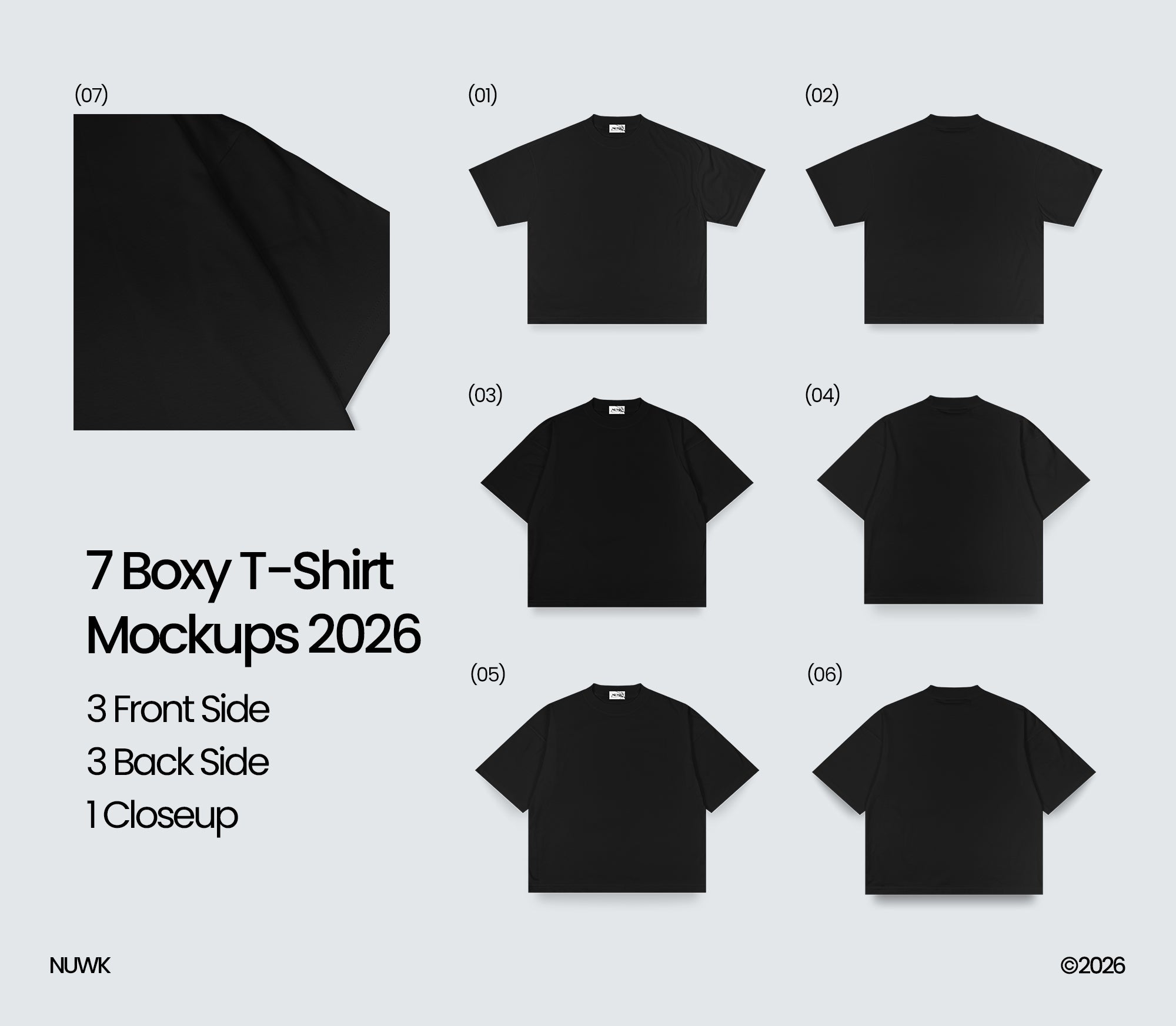 7 Boxy Fit T-Shirt Mockups 2026 [1 FREE]