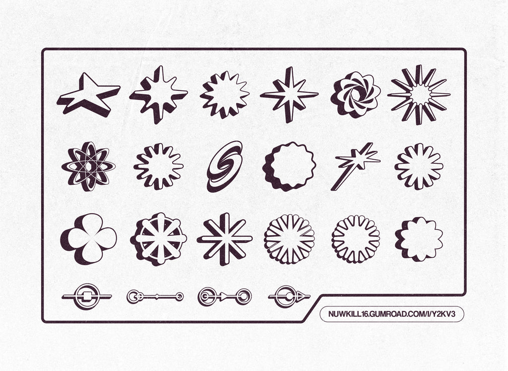 Y2K SHAPES PACK V.3 ( FREE SAMPLE )